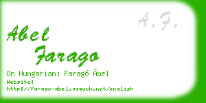 abel farago business card
